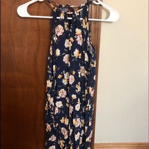 navy blue romper with flowers
